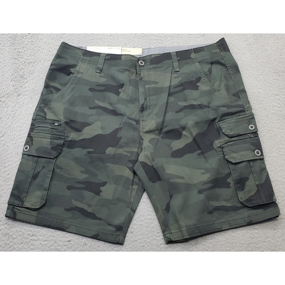 Iron Co. Cargo Shorts Mens 40 Multi Twill Camo Jungle Stretch Hiking Outdoor